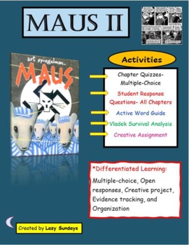 Preview of Maus II by Art Spiegelman- Activities, Quizzes, Essays- Full Teaching Unit