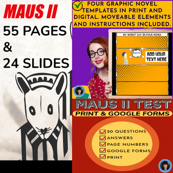Preview of MAUS II | test, questions, teacher notes, creative project, digital, Google Form