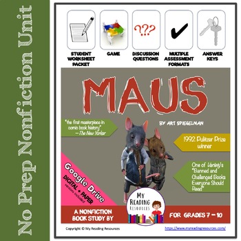 Preview of Maus Nonfiction Book Study (Print + DIGITAL)