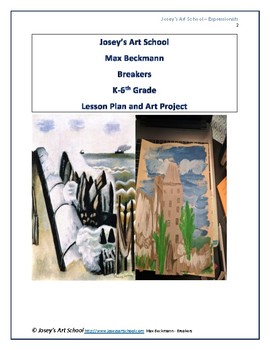 Preview of Max Beckmann Expressionist Landscape Art lesson K 6th Grade History Common Core