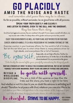 Max Ehrmann Desiderata Poster By For The Love Of Counseling Tpt