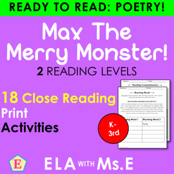 Preview of Max The Merry Monster | Close Reading | PDF |