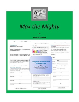 Preview of Max the Mighty Complete Literature and Grammar Unit