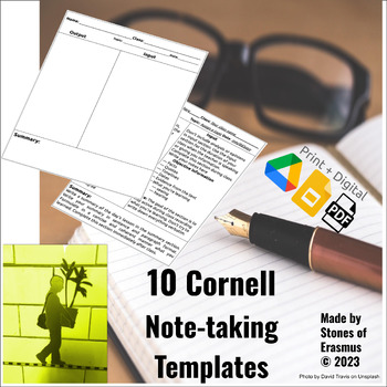 Preview of Maximize Learning: Cornell Note-taking Templates - Tools for Middle & HS ELA