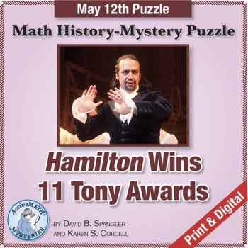 Preview of May 12 Mystery Year Puzzle: American Musical HAMILTON | Grades 6-8 Math Review