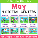 May 1st Grade DIGITAL Phonics Centers | Google Slides | Se