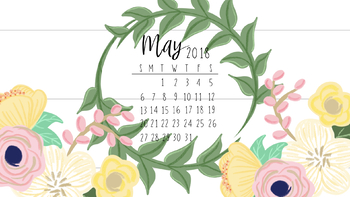 May 2018 Floral Calendar Wallpaper FREEBIE by Taracotta Sunrise | TpT
