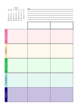 May 2019 Weekly Lesson Planner by Keah Nicole | TPT