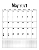 May 2021 - June 2022 Black and White Calendar 8.5 x 11