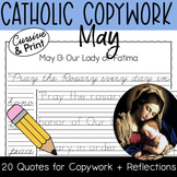 May 2024 Printing & Cursive Catholic Copywork Bundle: Asce
