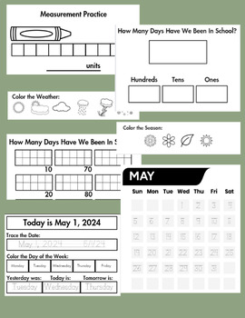 Preview of May 2024 Daily Student Calendar Notebook