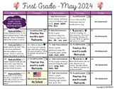 May 2024 Homework Calendar with and without dates (Include