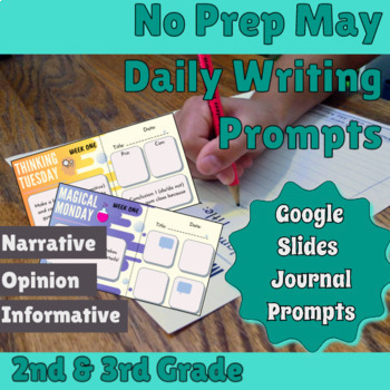 May 2nd & 3rd Grade No Prep Google Slides Daily Journal Writing Prompts
