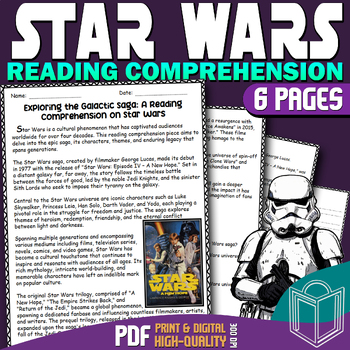 Preview of May 4th - Star Wars: 2nd, 3rd, 4th and 5th Grade Reading Comprehension - Q&A