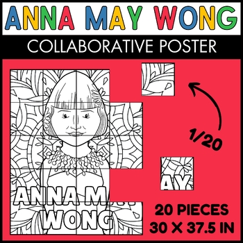Preview of May AAPI Heritage Month Anna May Wong Collaborative Coloring Poster