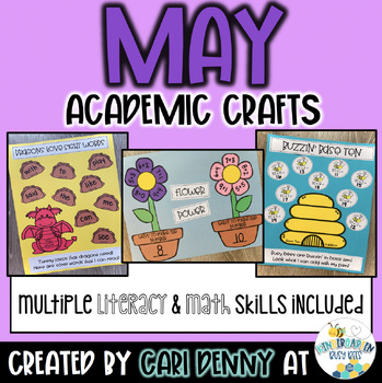 Preview of May Academic Crafts | Spring Math & Literacy Craftivities | Spring Crafts
