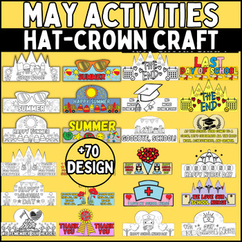 Preview of May Activities  mega  Bundle Hat & Crown Crafts | Headband craft