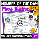May Activities Number of the Day Worksheets for spring