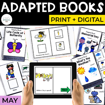 Preview of May Adapted Books | Print + Digital Bundle | Special Ed