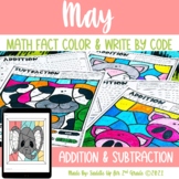 May Addition and Subtraction Color and Write by Code | Pri