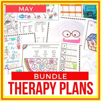 Preview of May Articulation & Language Therapy Plans Bundle | Speech Therapy | Summer
