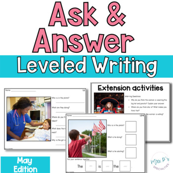 Preview of May Ask and Answer Spring Writing - WH Questions, Inferring & Describing