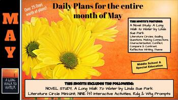 Preview of Literacy BUNDLE(May)/Novel Study:A Long Walk To Water(1 month; 9 activities)