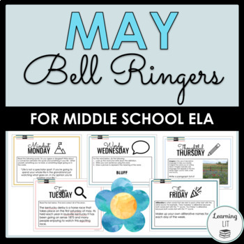 Preview of May Bell Ringers for Middle School ELA 1 Month of Seasonal No-Prep Prompts
