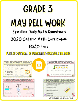 Preview of May Bell Work for Grade 3 (Ontario Math & EQAO)