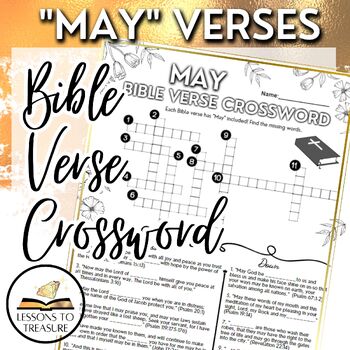 Preview of May Bible Verse Crossword-Verses Containing "May" Scripture Religious