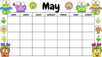 Preview of May - Blank Calendar PNG, Background Image, Digital, Virtual Learning