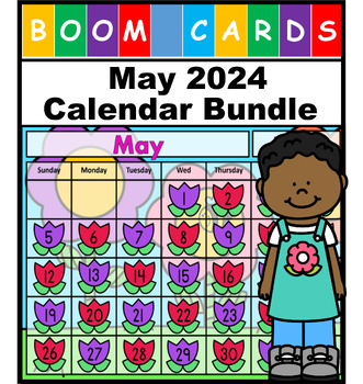 Preview of May Calendar Bundle 2024 Boom Cards with Audio