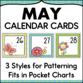 May Calendar Numbers - Monthly Calendar Cards Set Pocket C