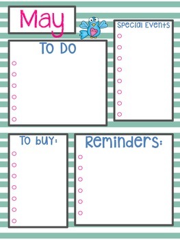 Preview of May Calendar & To Do List