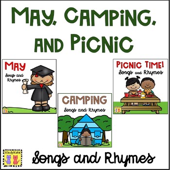 Preview of May, Camping, Picnic Circle Time Songs and Rhymes, Cinco de Mayo, Memorial Day