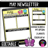 May Classroom Newsletter Template - EDITABLE - Printable &