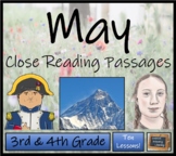 May Close Reading Comprehension Passages | 3rd Grade & 4th Grade