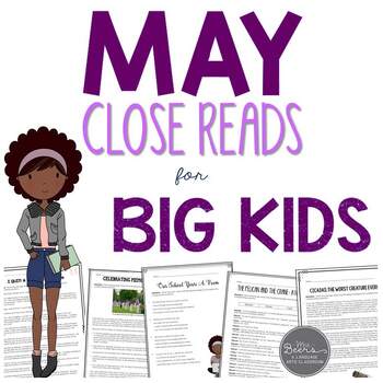 Preview of May Close Reading Passages with Comprehension Questions