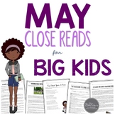 May Close Reading Passages with Comprehension Questions