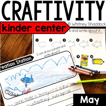 Preview of May Craftivity & Directed Drawing - Spring Kindergarten Craft Literacy Center