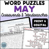 May Crossword Puzzles & Word Search Puzzles - Print & Digi