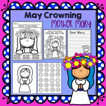 Preview of May Crowning Craft, Color by number, and Coloring Pages
