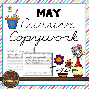 Preview of May Cursive Copywork Handwriting Practice