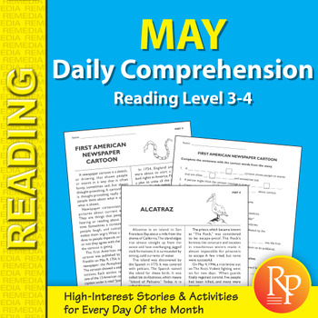 Preview of May: Daily Comprehension - Nonfiction - History - Short Passages - Passages