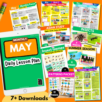 Preview of May Daily Lesson Plans & Curriculum for Preschool/Pre-K