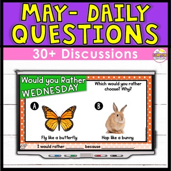 Preview of May Question of the Day Morning Meeting Slides - Digital Conversation Starters