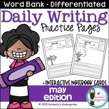 Daily Writing Journal Pages for Beginning Writers: May Edition. K or 1st.