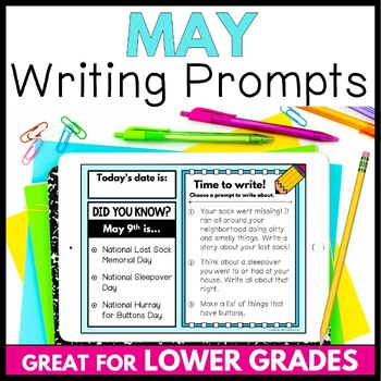 Preview of May 1st & 2nd Grade Daily Writing Prompts, Sentence & Paragraph Writing