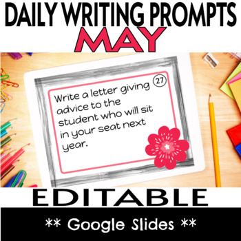 Preview of May Daily Writing Prompts & Task Cards