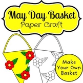 May Day Basket Craft | Spring Flowers Basket Template Craf